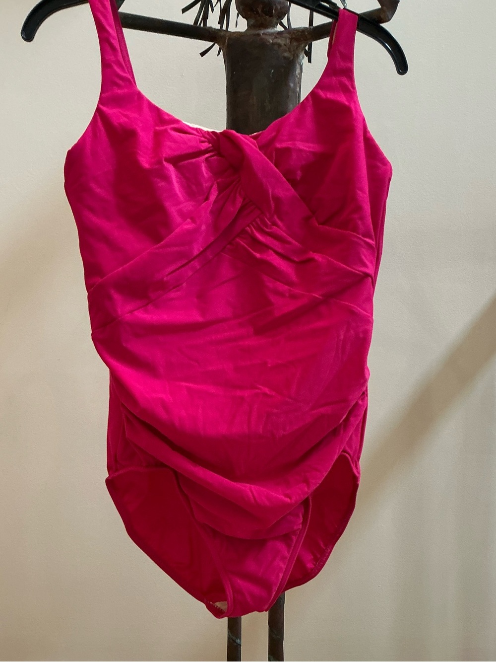 Lands' End Girls' Hot Pink One-Piece Swim Suit with Twist Front